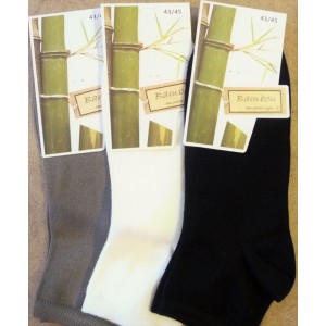 socquettes en bambou ( 3 paires ): noir- ecru-taupe